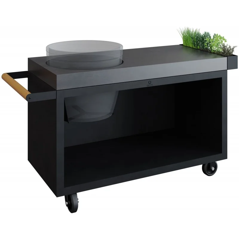 MESA CON TABLA DE HORMIGÓN BLACK OFYR 135 PRO PARA KAMADO