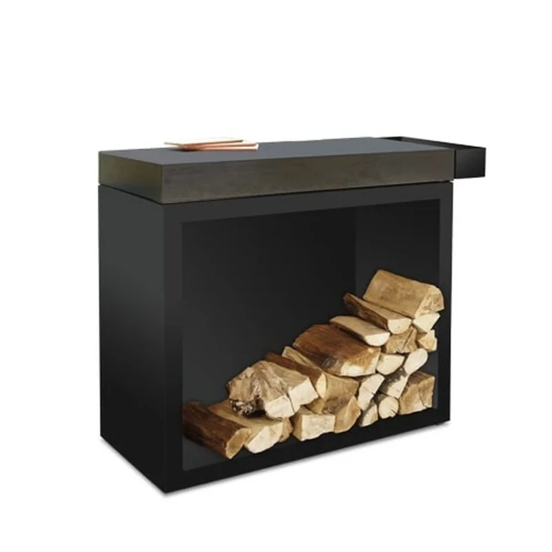 TABLE DE COUPE CÉRAMIQUE RANGEMENT OFYR BLOC DE BOUCHERIE NOIR BBSB-90-CD