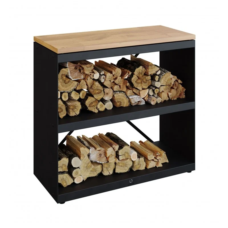 ESTANTERÍA PARA LEÑA OFYR CON 2 ESTANTES BLACK WSB-D