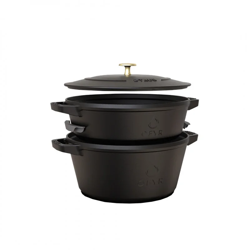 LOT DE 2 Cocottes EN FONTE AVEC COUVERCLE OFYR
