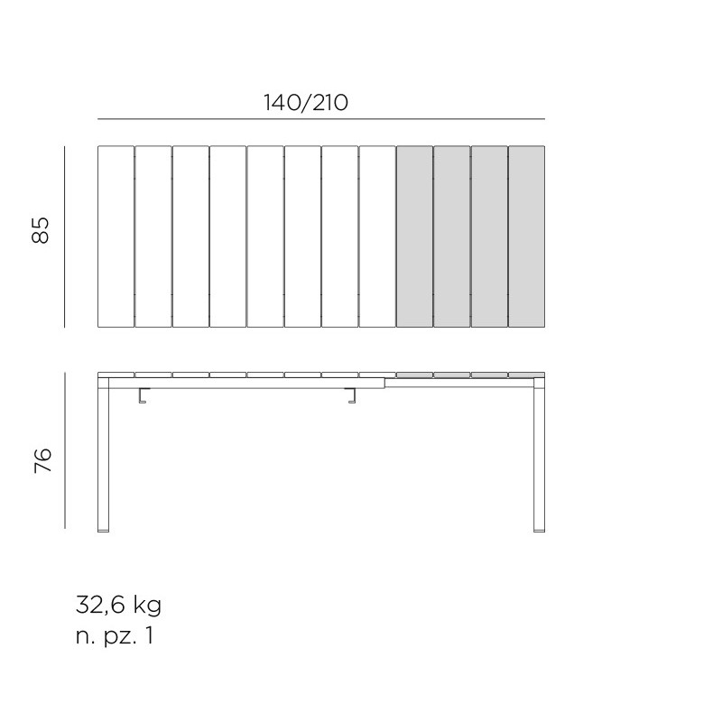 Mesa Rio Aluminio 140 Extensible Nardi - dis cat rio140