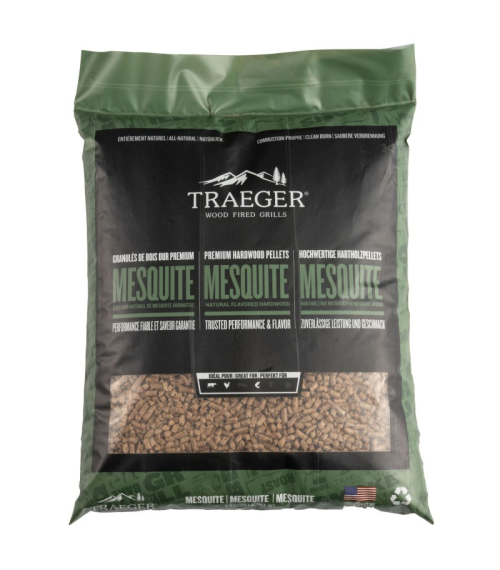 PELLETS DE MADERA MESQUITE 9 KG TRAEGER