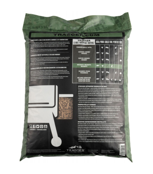 PELLETS DE MADERA MESQUITE 9 KG TRAEGER