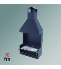 Barbecue a carbone e legna BV-62 con paravento e cappa FM