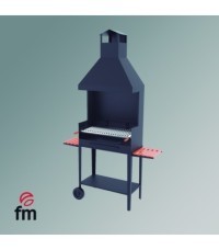Barbecue à charbon et bois BV-84 avec meubles coupe-vent et hotte Fm