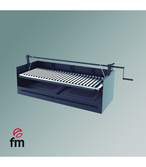 Barbecue à charbon et à bois BVE-100 avec élévateur FM