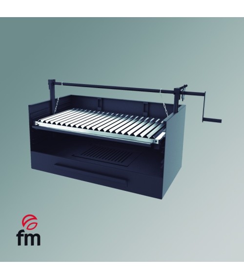 Barbecue à charbon et bois BVE-60 avec ascenseur Fm