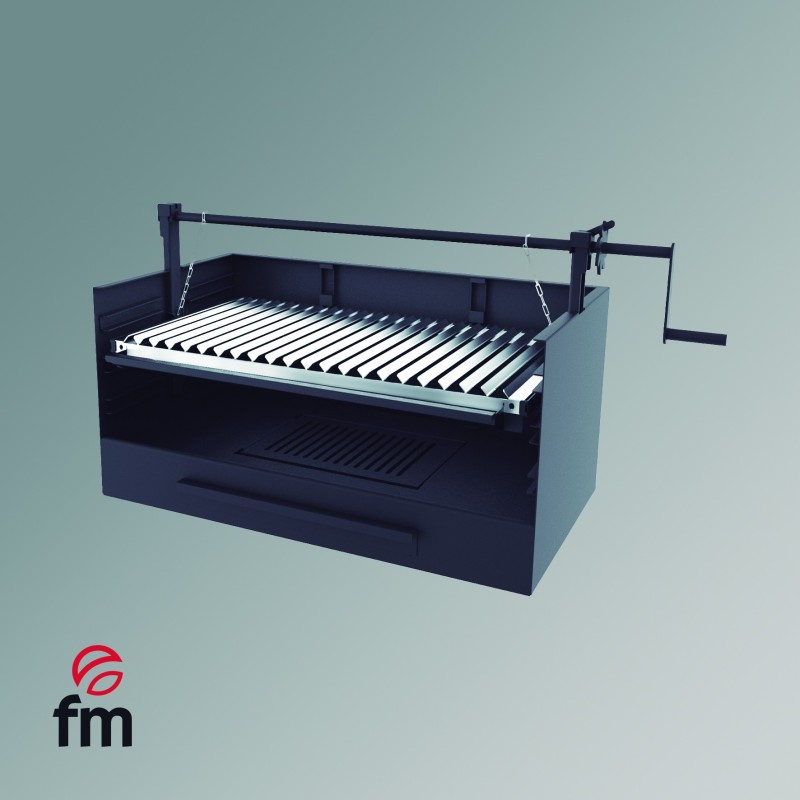 Barbecue a carbonella e legna BVE-60 con elevatore Fm