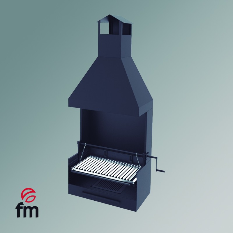 Barbecue à charbon et bois BVE-62 avec élévateur Fm