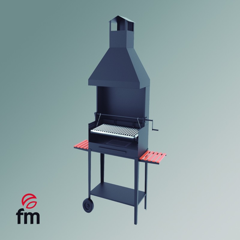 BVE-64 Barbecue a carbonella e legna con elevatore Fm