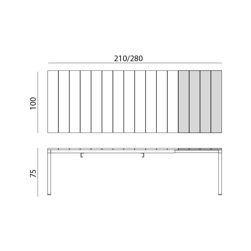 Mesa Rio Aluminio 210 Extensible Nardi - dis cat RIOAlu210