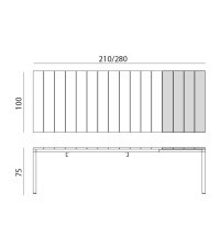 Mesa Rio Aluminio 210 Extensible Nardi - dis cat RIOAlu210