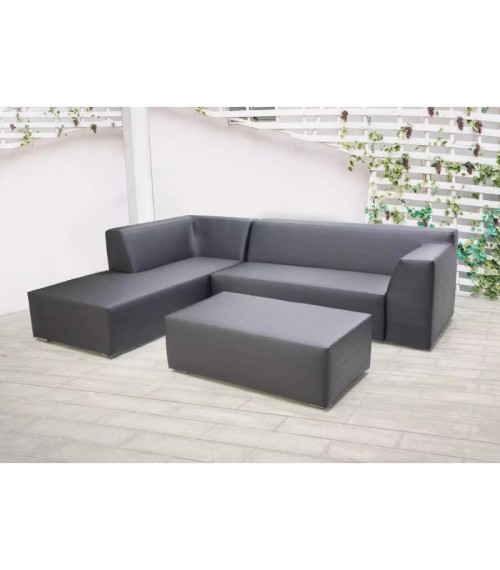 Ganges Chaiselongue 3p tapizada + mesa centro Hevea