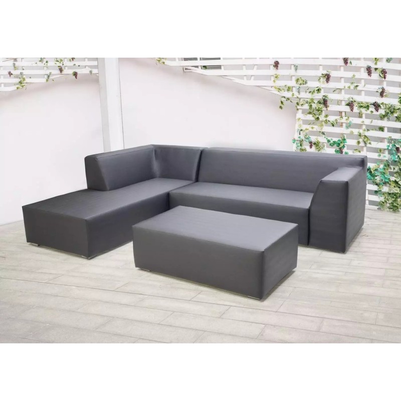 Ganges Chaiselongue 3p imbottita + tavolino Hevea