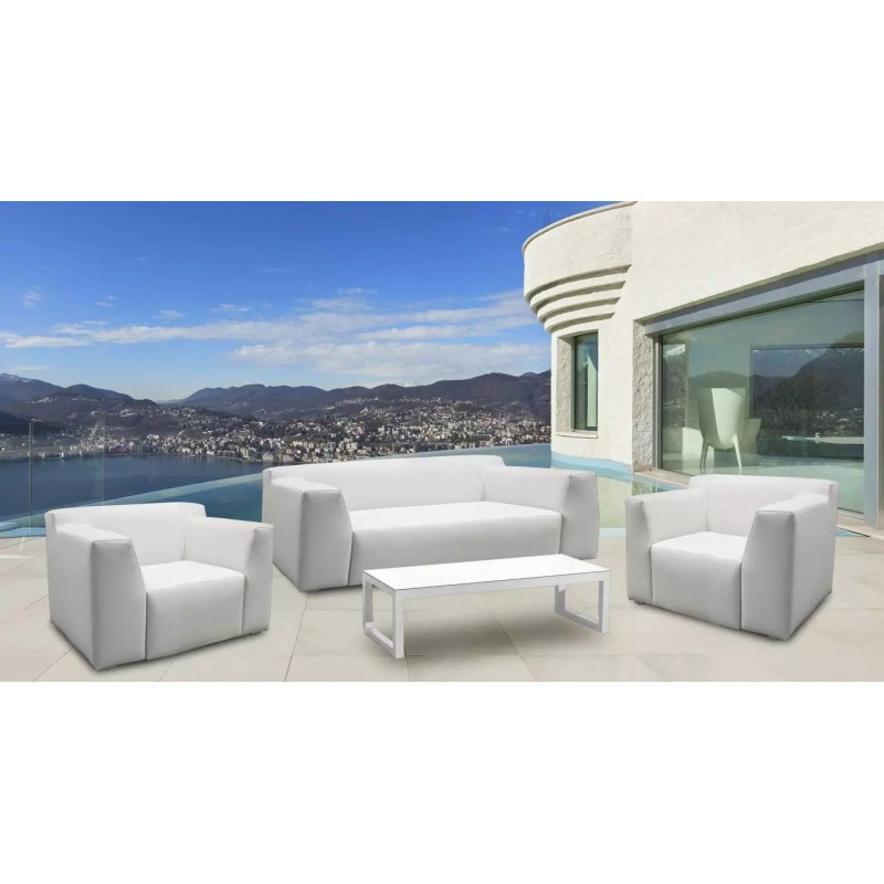 Set tapizado: sofá 3p + sillones + mesa [Basmania] de Hevea Conjunto Set de Jardín Hevea