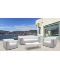 Set tapizado: sofá 3p + sillones + mesa [Basmania] de Hevea Conjunto Set de Jardín Hevea