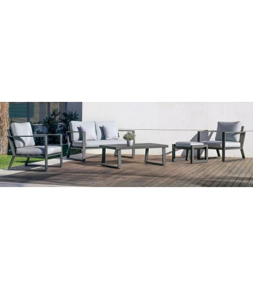 Bolonia Sofá 2p + sillones + mesa + taburetes Hevea