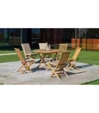 Salon de jardin en teck Seroni Hévéa