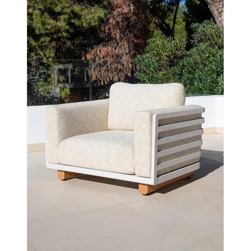 Ensemble de canapés Vega, taupe, beige aluminium, Majestic Garden
