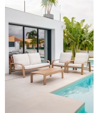Set Sudafrica sofá imitación madera Alu Majestic Garden