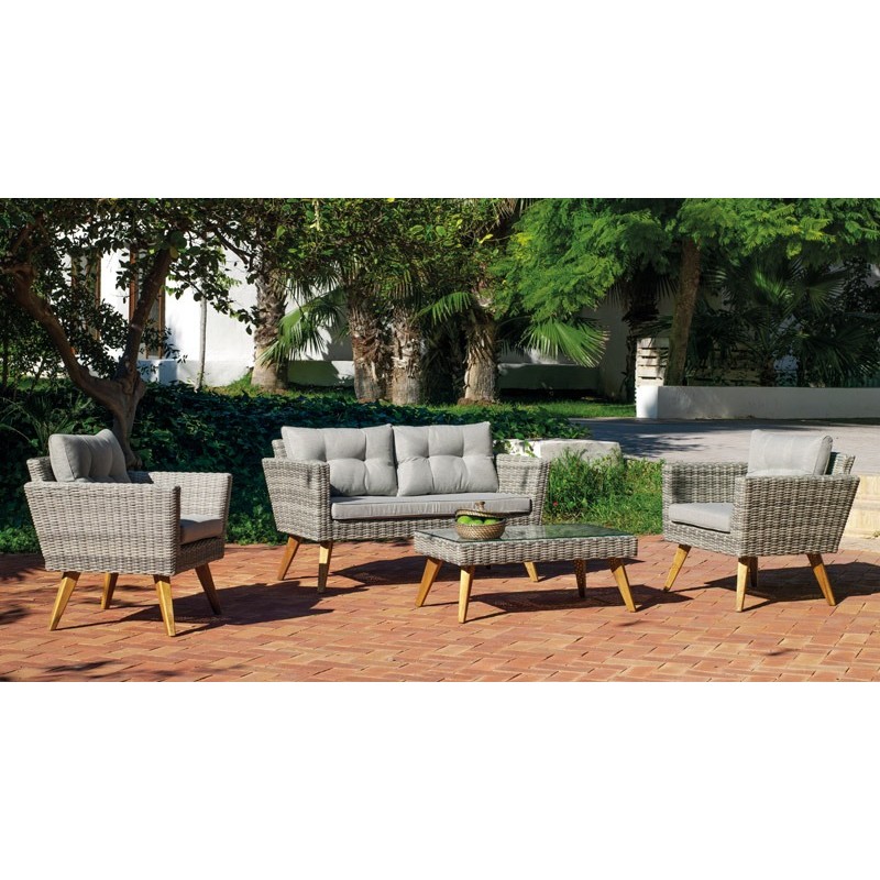 Meridien Huitex garden set with Hevea cushions