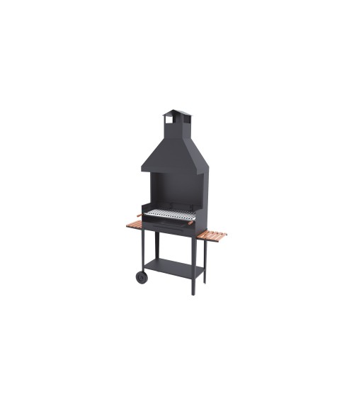 Barbecue à charbon et bois BV-64 avec meubles coupe-vent et hotte Fm