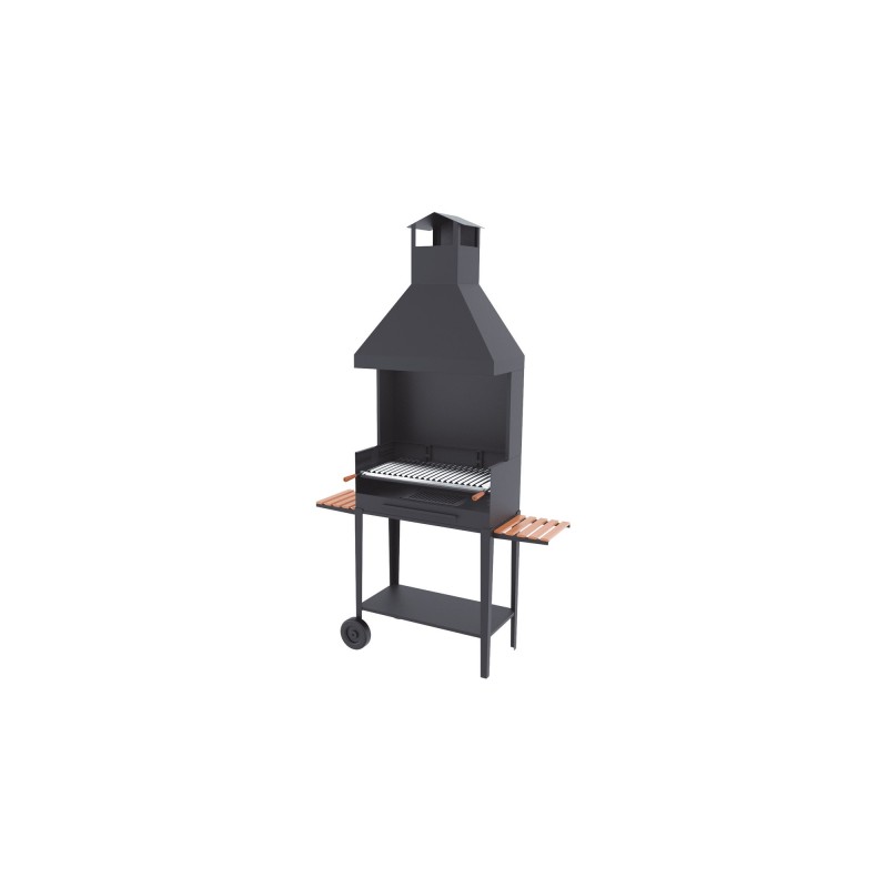 Barbecue à charbon et bois BV-64 avec meubles coupe-vent et hotte Fm