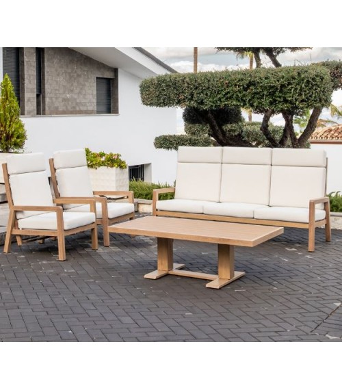 Ensemble de canapés Majestic Garden Milan, en aluminium effet bois