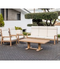 Majestic Garden Milan Sofa Set, Alluminio con Effetto Legno