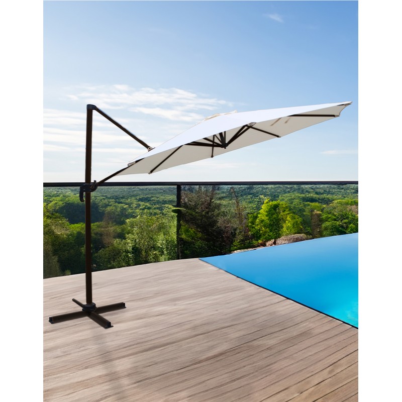 Parasol 1134 3x4m beige alum antracita Majestic Garden
