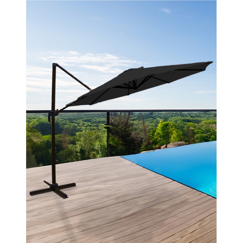 Parasol 1134 antracita 3x4m aluminio Majestic Garden