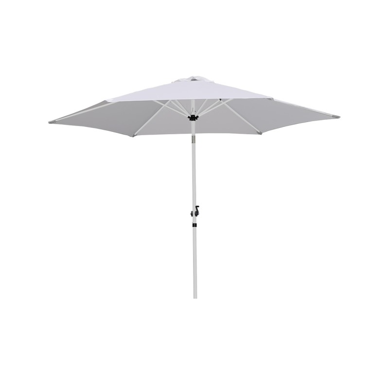 Parasol 1129 gris 3m mât blanc Majestic Garden
