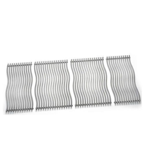Four stainless steel cooking grates