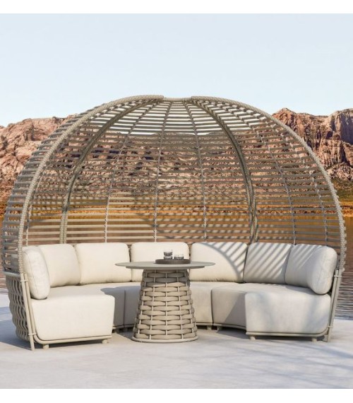Ensemble Laos Curve en aluminium beige Majestic Garden
