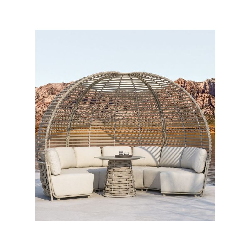 Set laos curve beige aluminum Majestic Garden