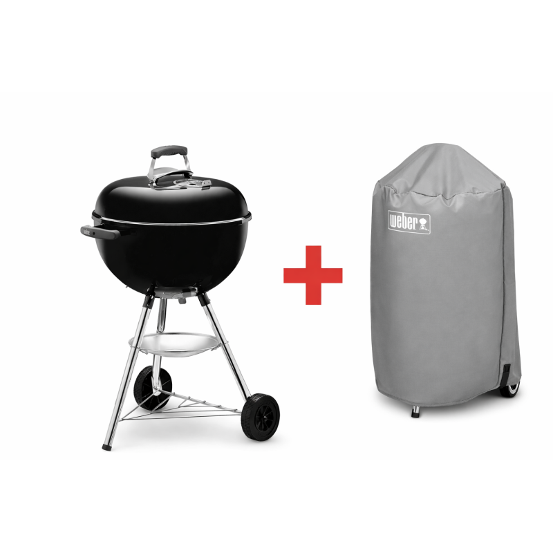 Barbecue a carbone Weber Bar-B-Kettle da 57 cm con copertura protettiva inclusa.