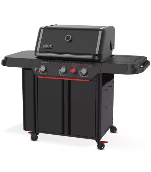 Genesis E-330WR Stealth Edition Gas Barbecue + Weber Rotisserie