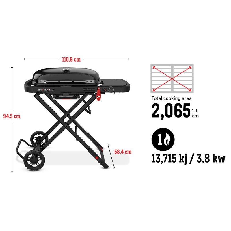 Barbacoa Weber Traveler Stealth Edition - TravelerStealth Specs 678x378 EMEA vB 1