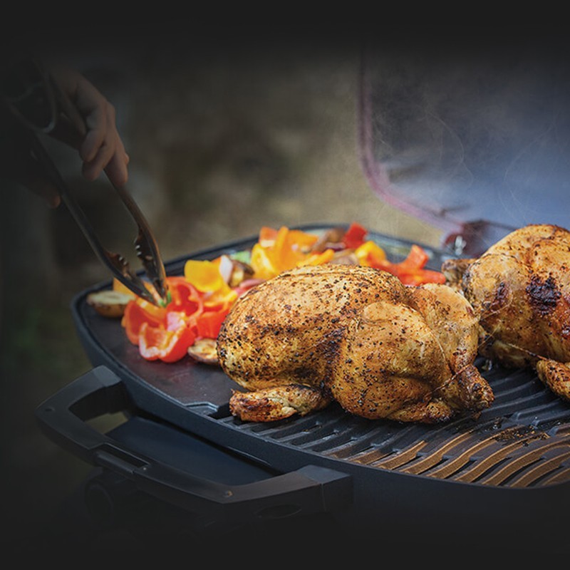 Plancha Reversible TravelQ™ 285 - Napoleon - 56080 cast iron reversible griddle 285 inuse