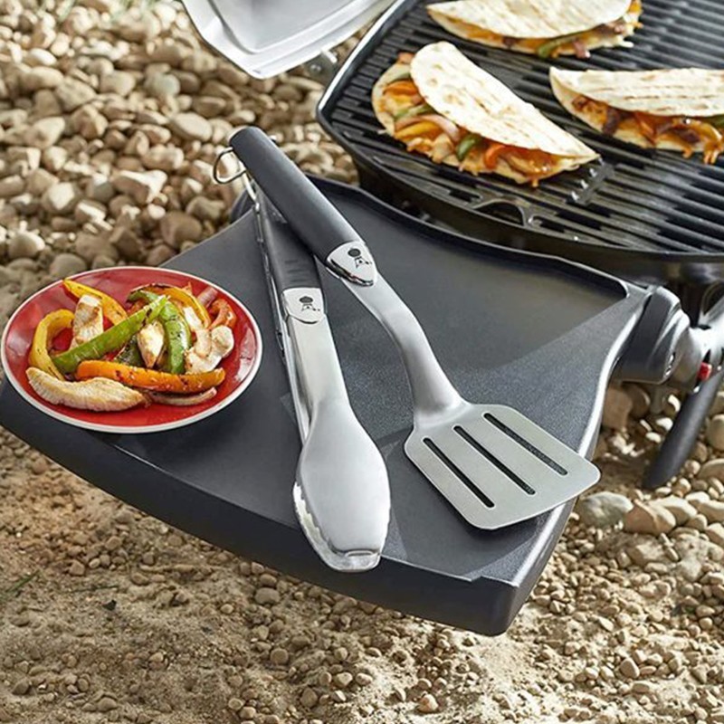 Kit de 2 utensilios Premium Weber - Weber Kit Utensilios Premium Formato Compacto 2 Pecas Inox 02 600x600 1