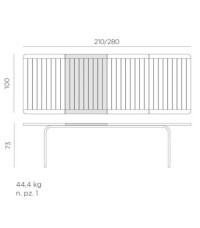 Mesa Alloro 210 Extensible Nardi - dis cat alloro210